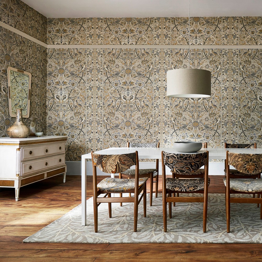 Bullerswood Wallpaper 216447 by Morris & Co in Stone Mustard